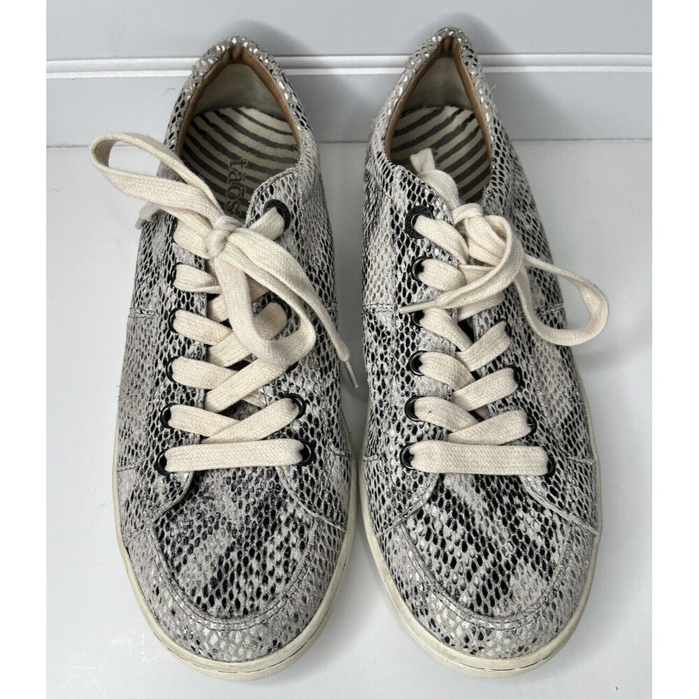Taos Shoes Womens 8.5 Onward Sneakers Snakeskin Leather Casual Walking Classic
